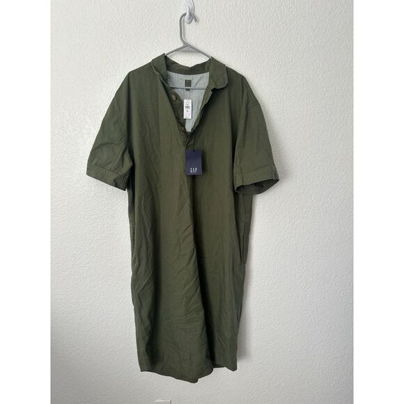 Gap Army Green Shirttail Hem Dress Womens XL Tall NWT - Picture 1 of 9